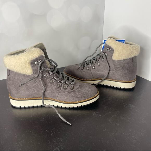 White Mountain Cozy Bootie Women’s Light Gray Pebble Grain Fabric Sz 8.5 - Picture 5 of 7